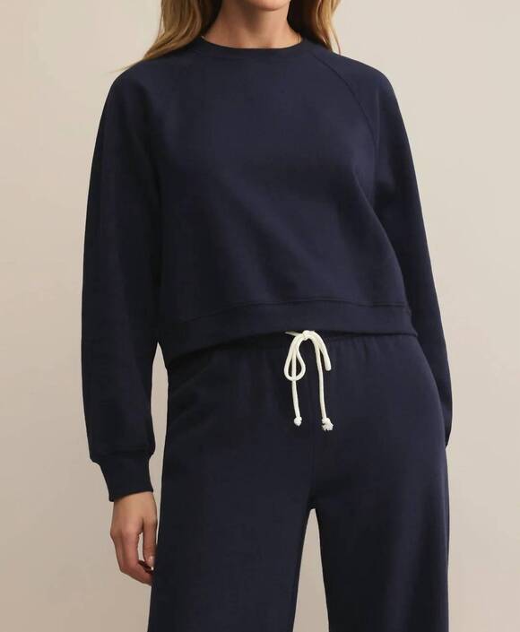 Z SUPPLY Tops - NEW Z SUPPLY crop out sweatshirt in blue sapphire